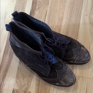 Free People Dark Brown Lace-Up Boots